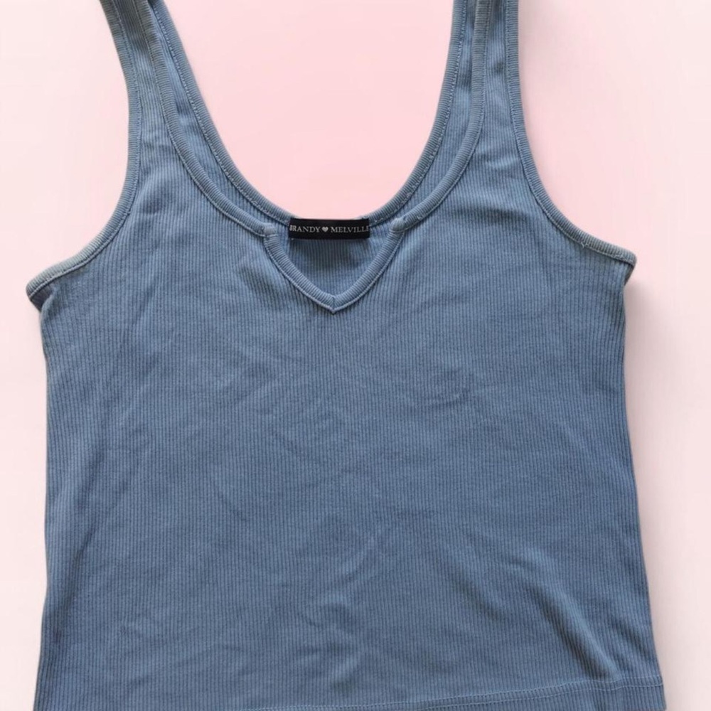 Limited Edition Brandy Melville Blue Ribbed Tank Top